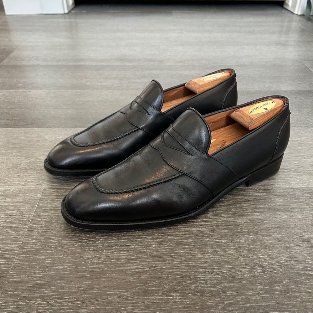 Ralph Lauren Purple Label Black Leather Loafers